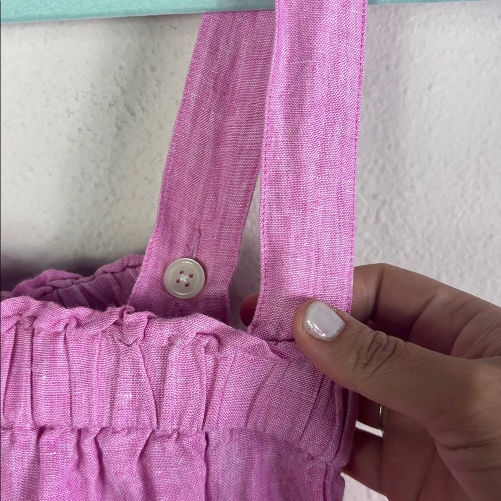 J. Crew Relaxed 100% linen romper in pink size XS